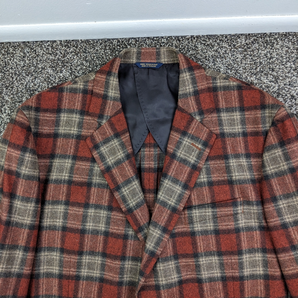 Nwt Brooks Brothers Sport Coat Ormezzano Flannel Wool Plaid Red 46r Regent Fit
